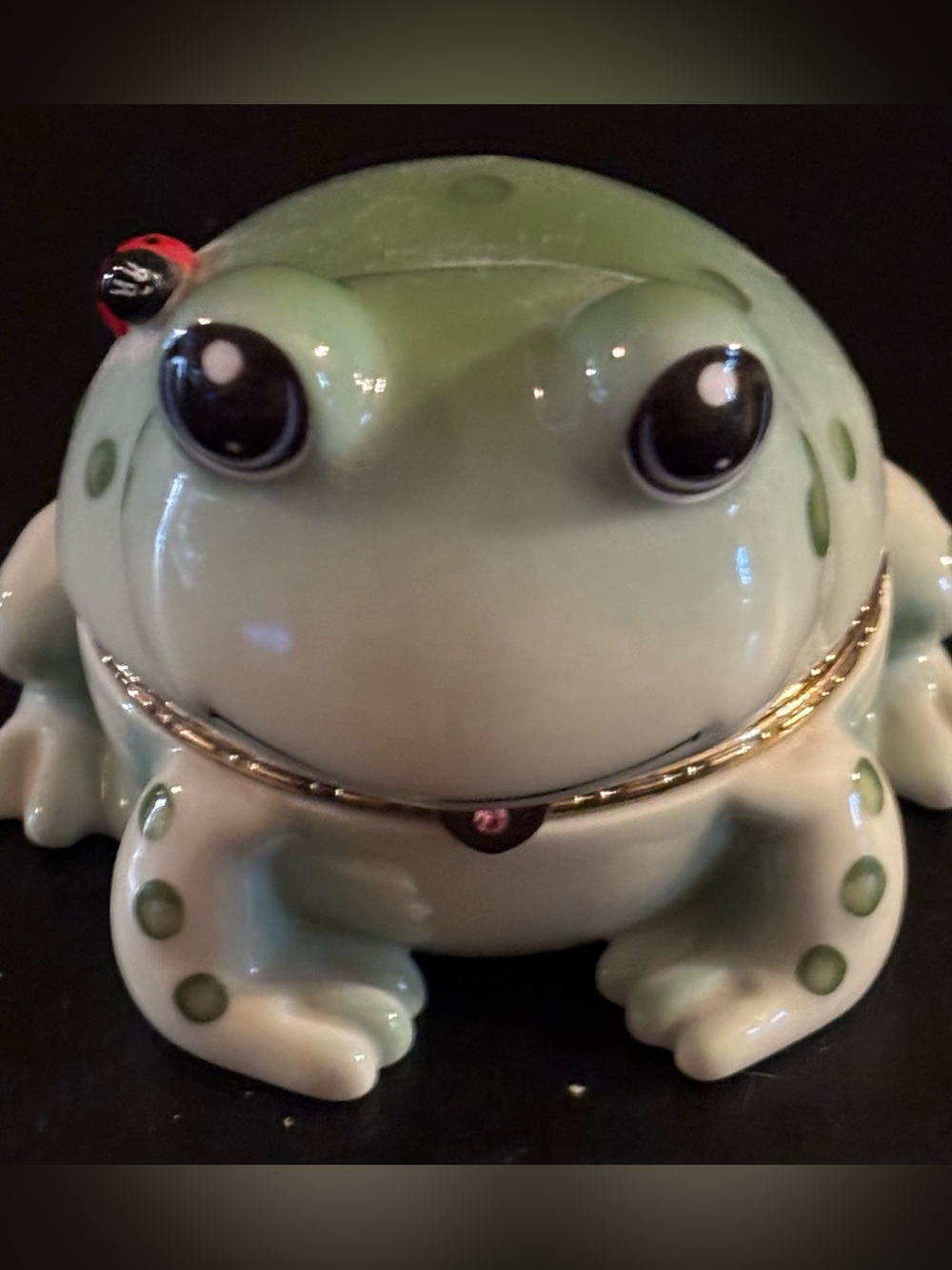 Bradford Exchange "Hoppy" Music Frog trinket box Little Dreams Come True Collect